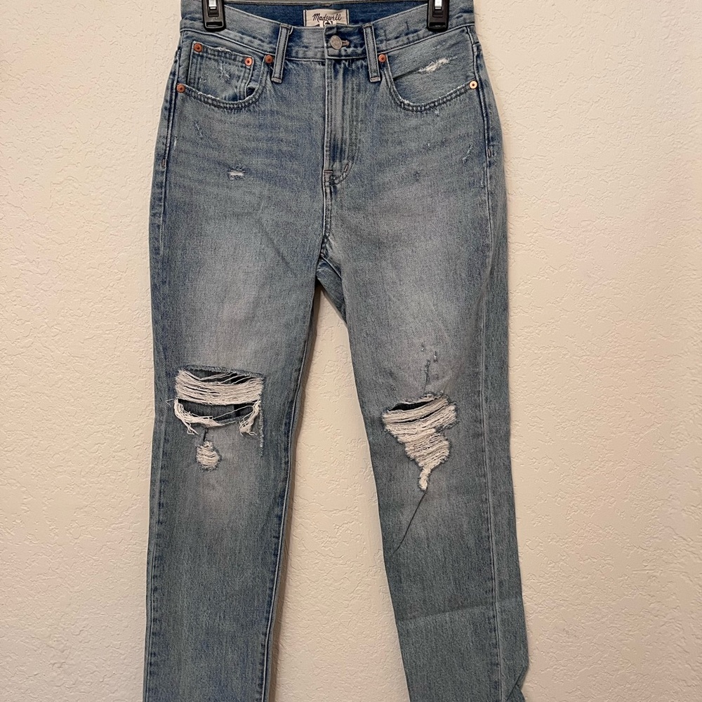 Madewell Light Blue Distressed Skinny Jeans